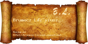 Brumecz Líviusz névjegykártya